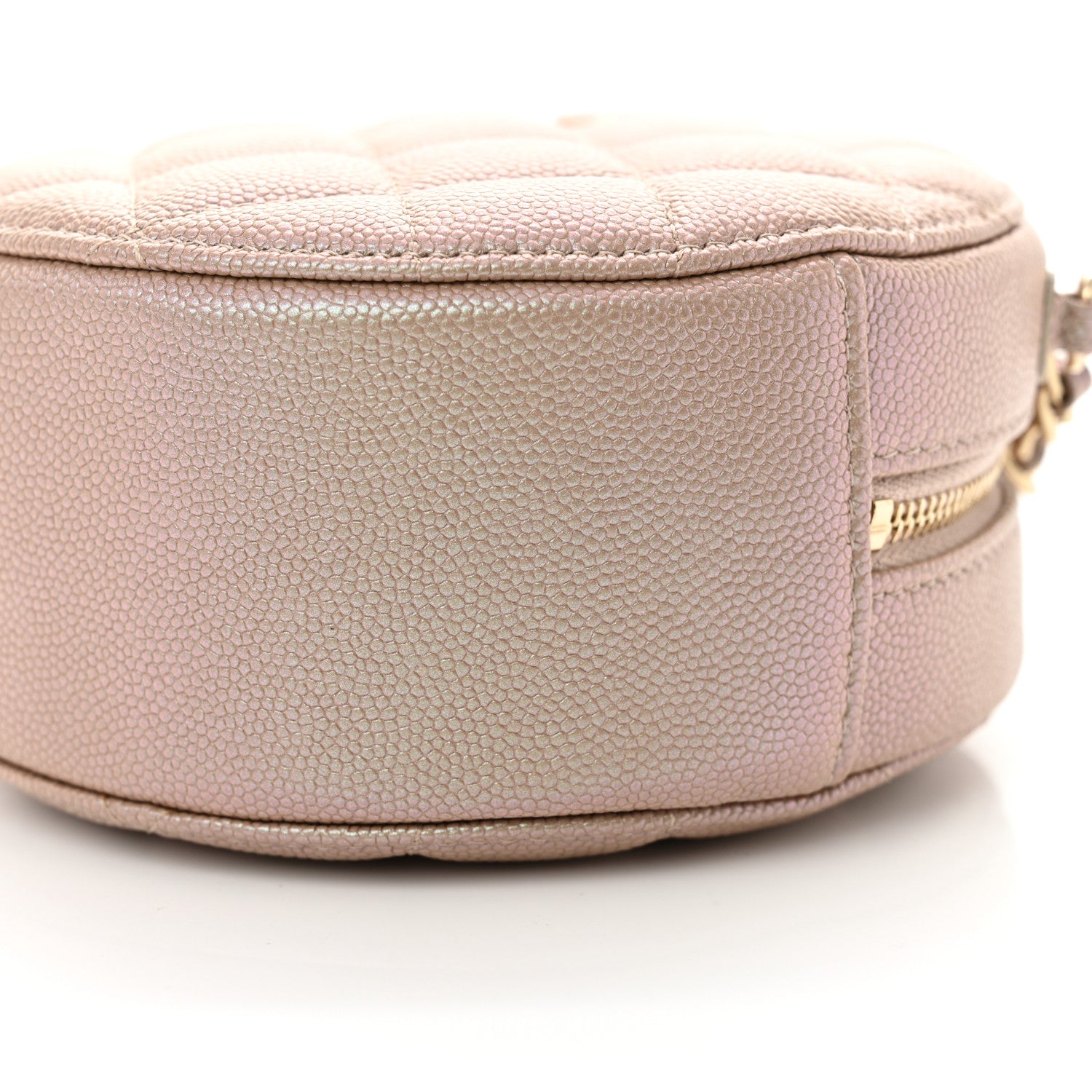 Chanel Iridescent Caviar Resin Quilted Round Clutch With Chain Beige 10 of 10