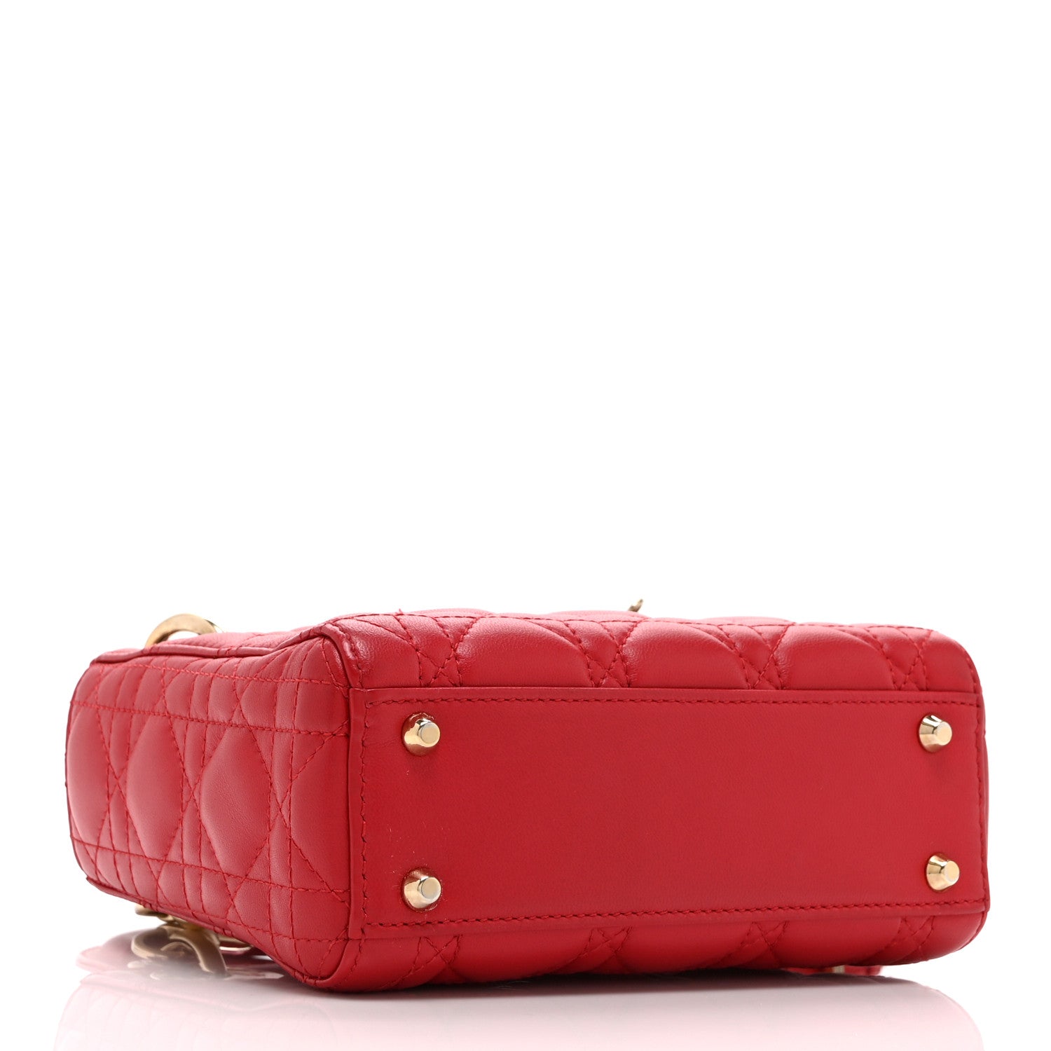 Christian Dior Lambskin Cannage Mini Lady Dior Red 4 of 10