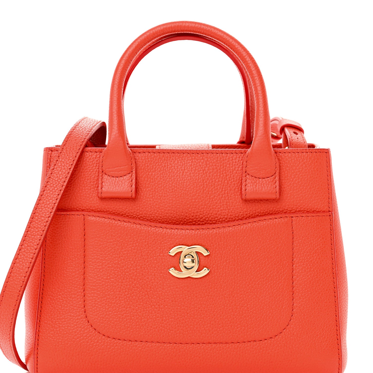 Chanel Grained Calfskin Mini Neo Executive Shopper Tote Red 8 of 12