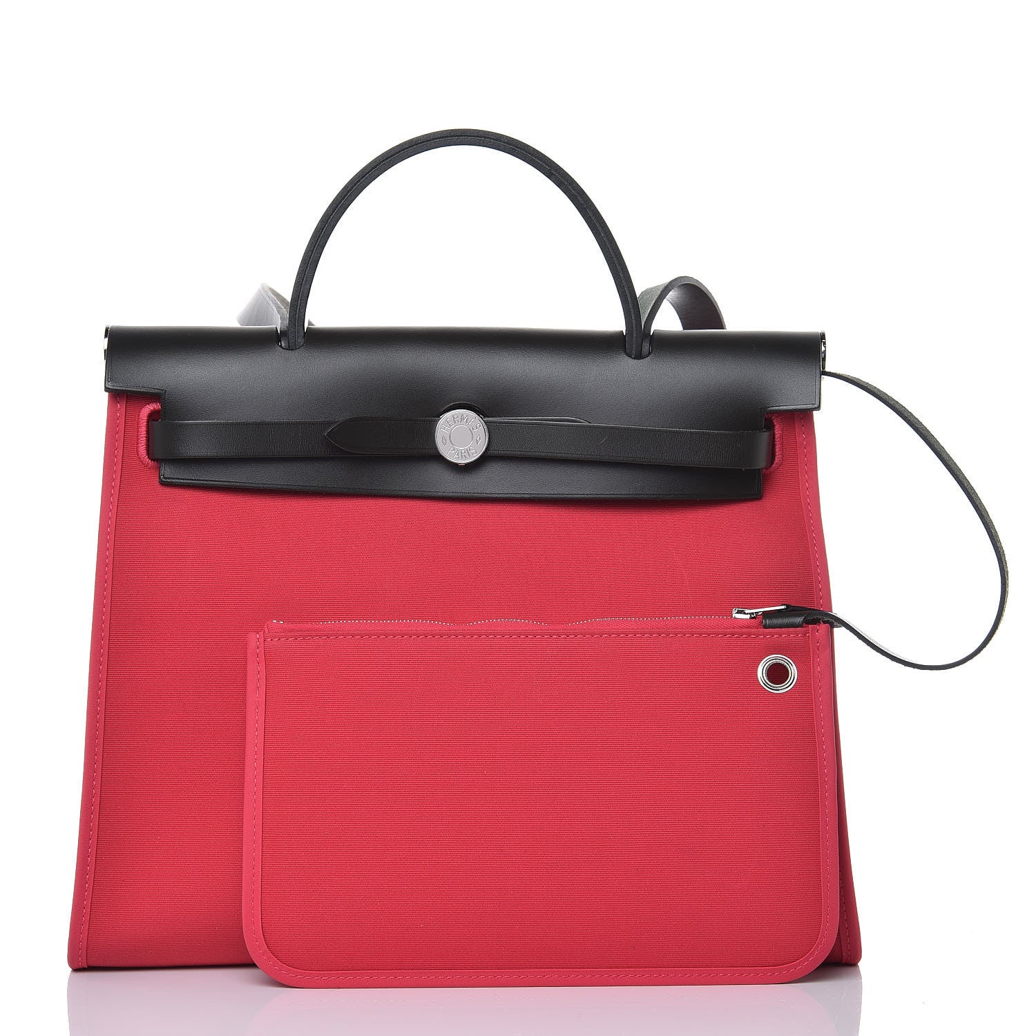Hermes Vache Hunter Toile Herbag Zip 31 PM Rose Extreme Black 3 of 11