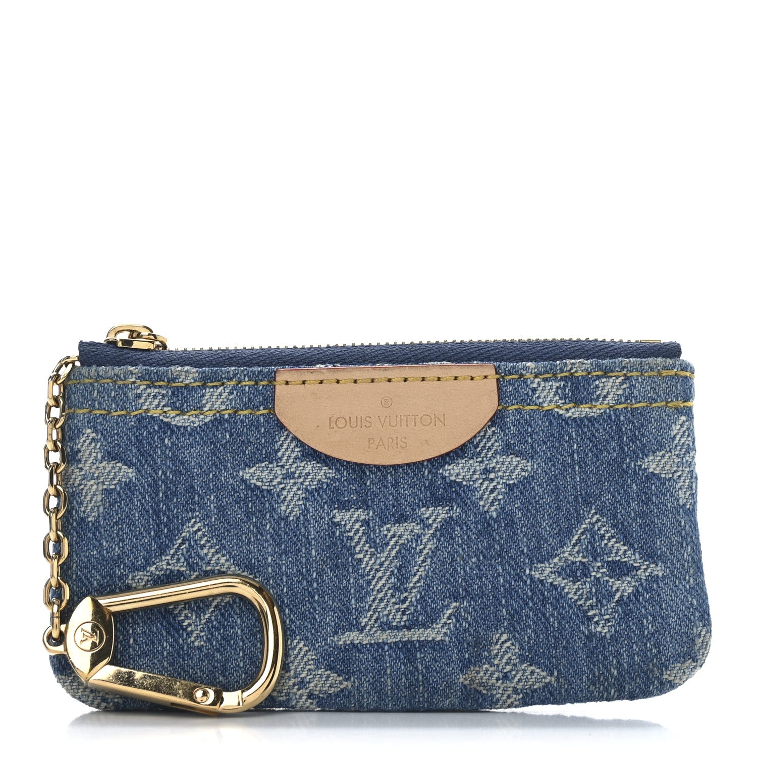 Louis Vuitton Monogram Denim Key Pouch Denim Blue 1 of 6