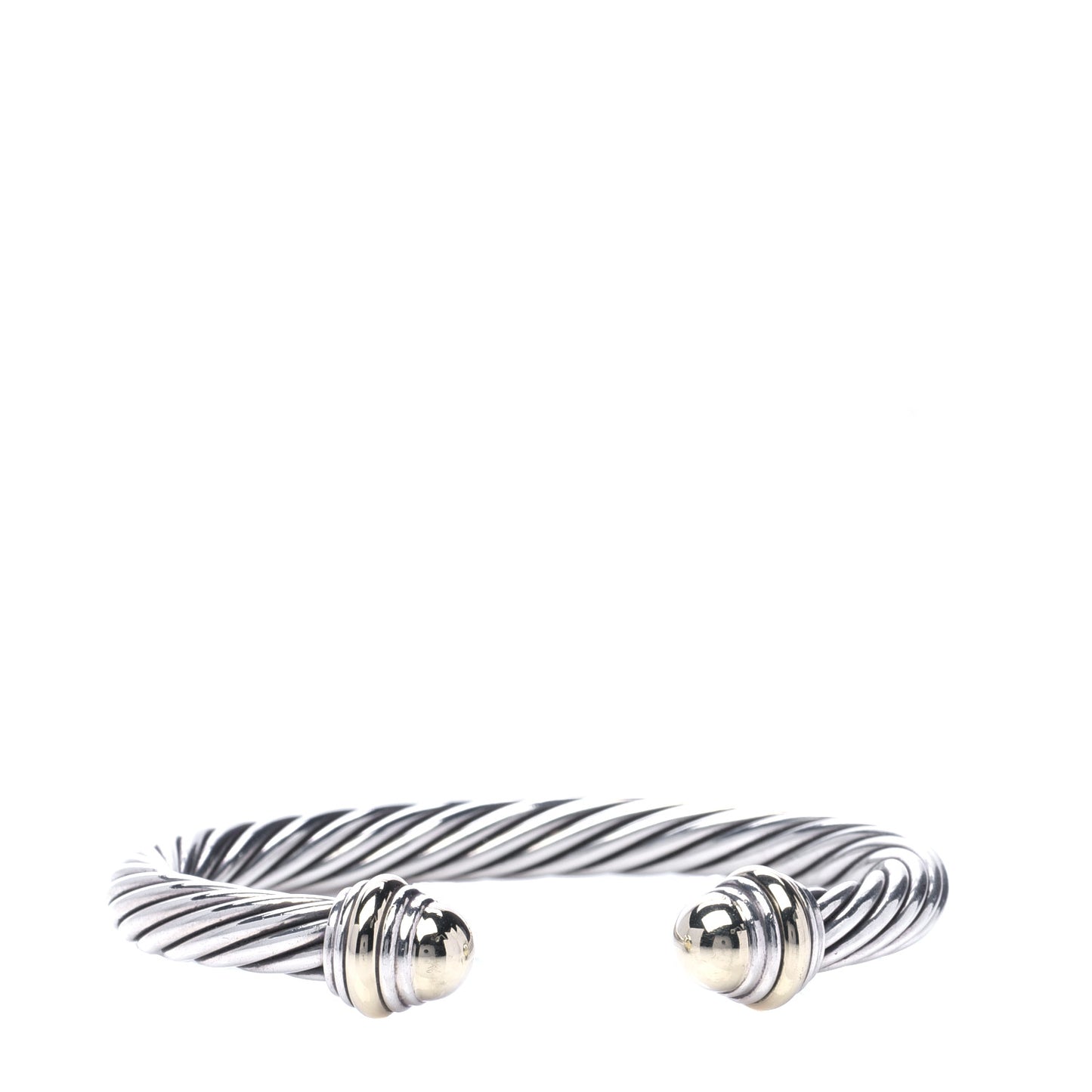 Sterling Silver 14K Yellow Gold 7mm Cable Classics Bracelet