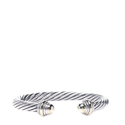David Yurman Sterling Silver 14K Yellow Gold 7mm Cable Classics Bracelet 1 of 4