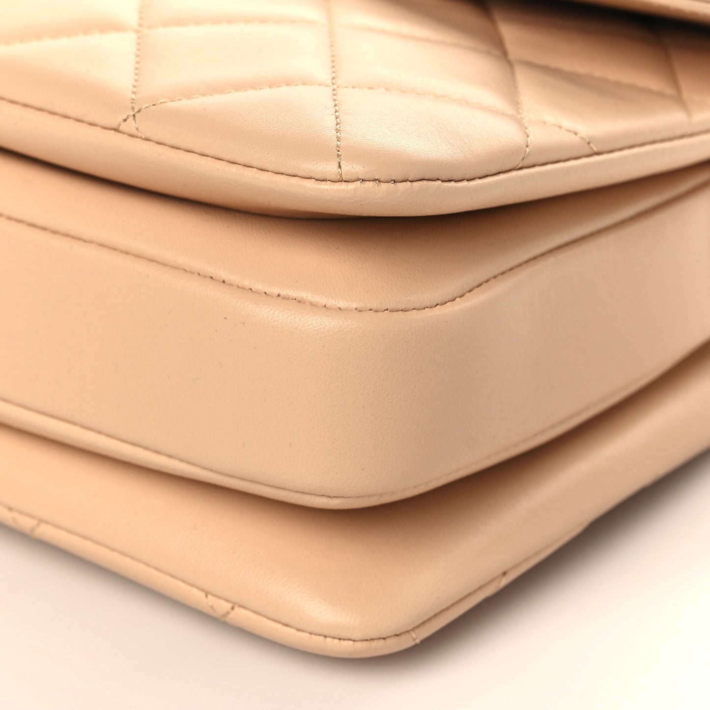 Lambskin Quilted Small Trendy CC Flap Dual Handle Bag Beige