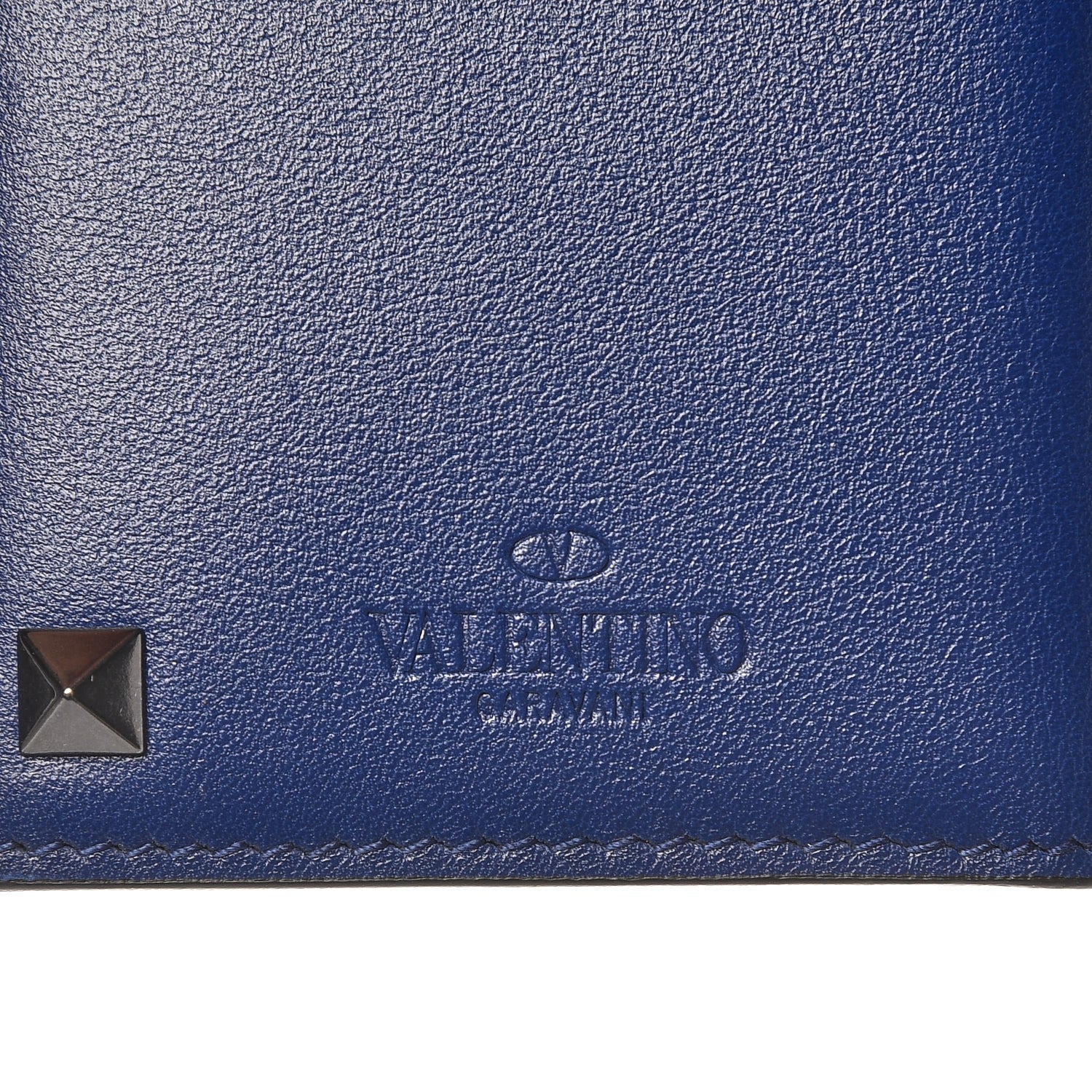 Valentino Garavani Vitello Rockstud Bi-Fold Wallet Blue 7 of 9