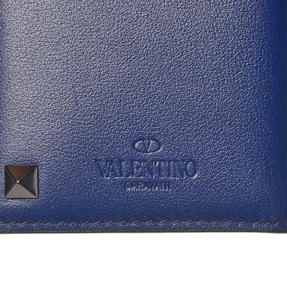 Valentino Garavani Vitello Rockstud Bi-Fold Wallet Blue 7 of 9