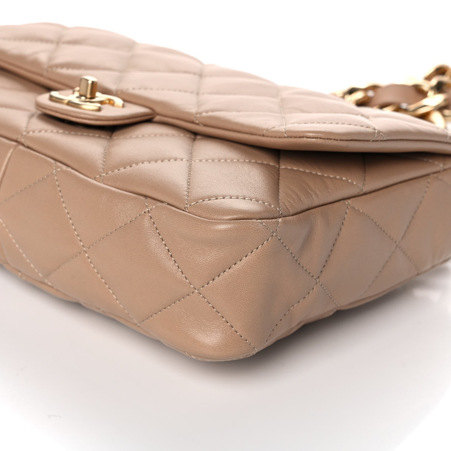 Chanel Lambskin Quilted Large Flap Bag Beige 9 of 11