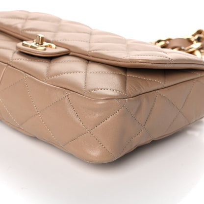 Chanel Lambskin Quilted Large Flap Bag Beige 9 of 11