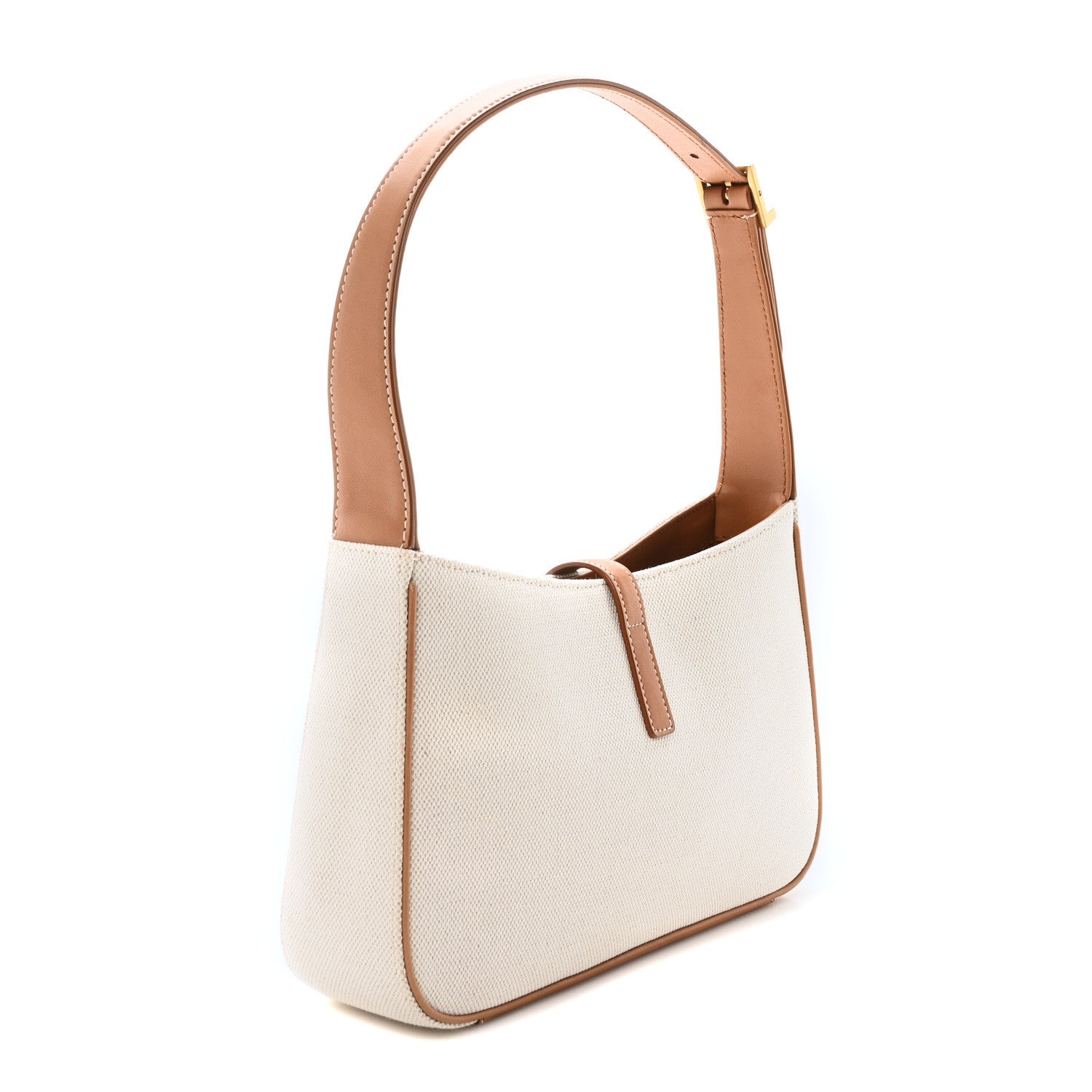 Saint Laurent Smooth Calfskin Canvas Le 5 A 7 Hobo Natural Beige Brick 3 of 10