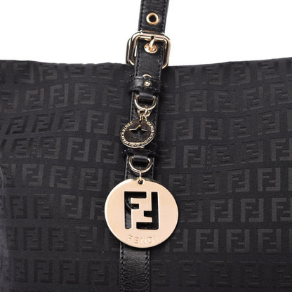 Fendi Zucchino Large Charm Shopping Tote Black 11 of 11