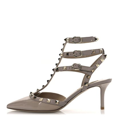 Valentino Garavani Patent Rockstud Ankle Strap 65mm Pumps 37.5 Poudre 1 of 14