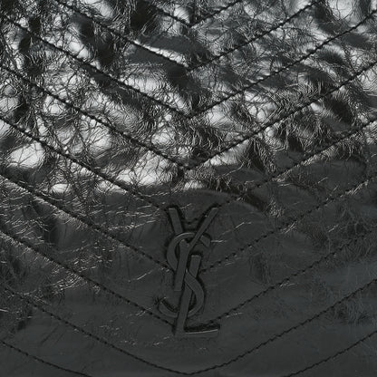 Saint Laurent Crinkled Calfskin Matelasse Monogram Medium Niki Shopper Tote Black 8 of 11