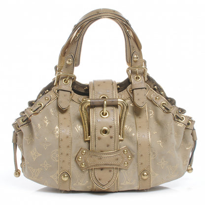 Louis Vuitton Monogram Suede Ostrich Theda GM Gold 1 of 7