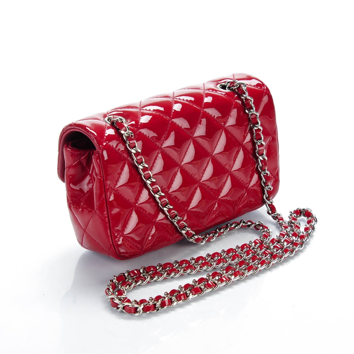 Chanel Patent Calfskin Quilted Extra Mini Flap Red 3 of 8