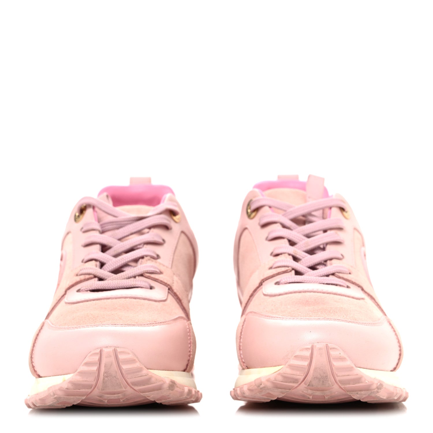 Louis Vuitton Suede Calfskin Run Away Sneakers 38.5 Pink 3 of 12
