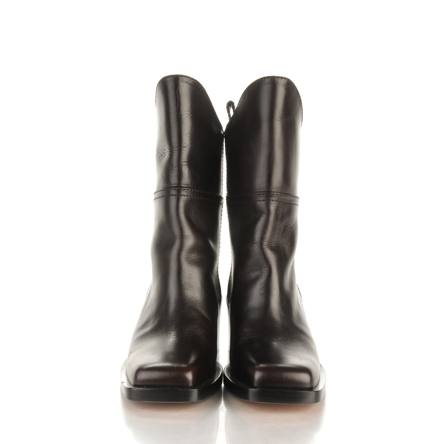 Calfskin CC Boots 37.5 Dark Brown