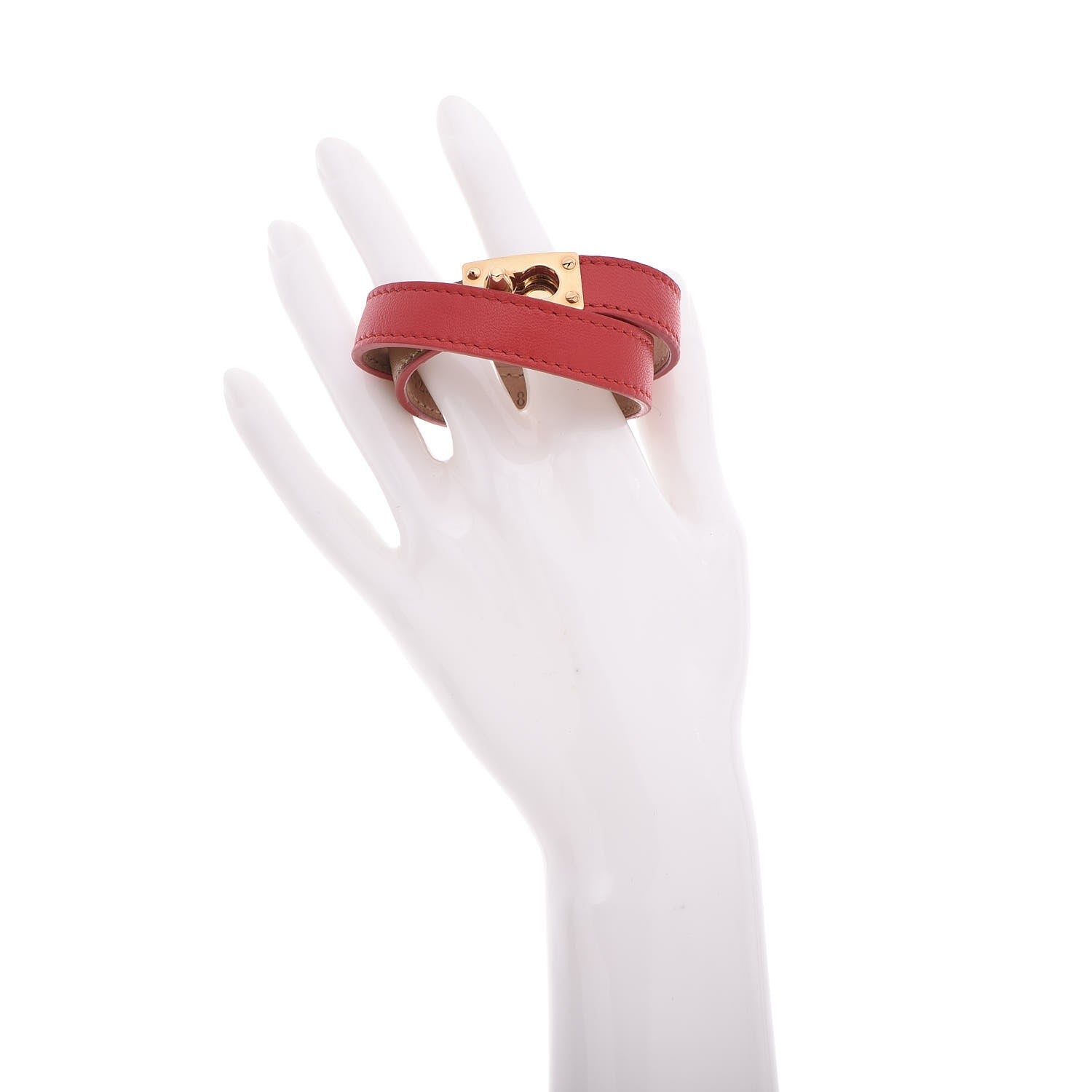 Fendi Nappa Double Strand Bracelet Red Camel 2 of 6