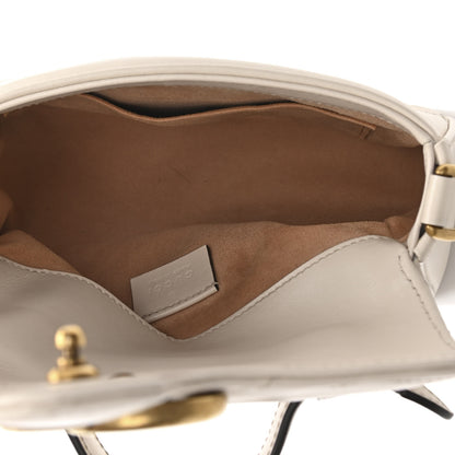 Gucci Calfskin Matelasse Mini GG Marmont Top Handle Shoulder Bag White 5 of 12