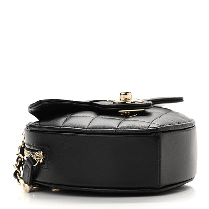 Chanel Lambskin Quilted CC In Love Heart Clutch With Chain Black 4 of 11