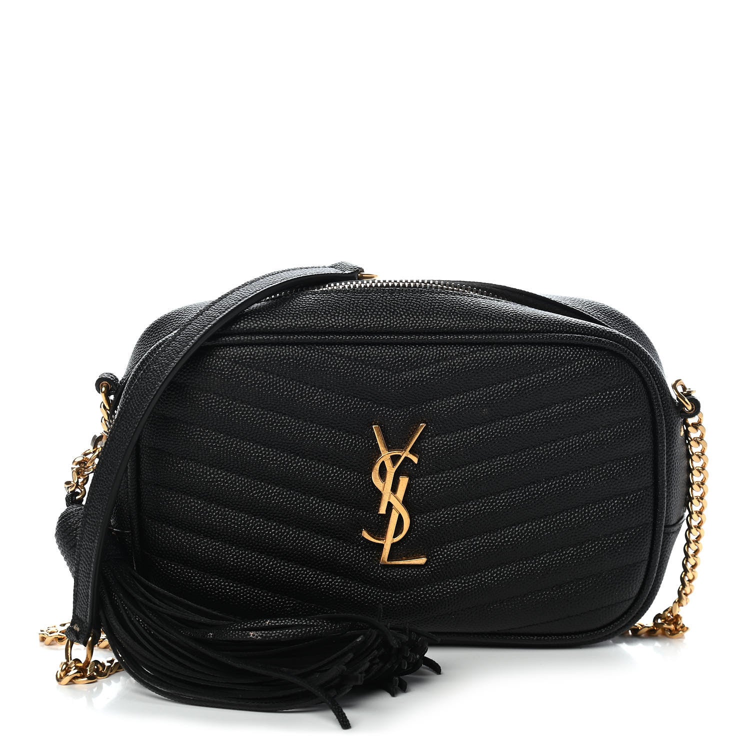 Saint Laurent Grain De Poudre Matelasse Monogram Mini Lou Camera Bag Black 1 of 10