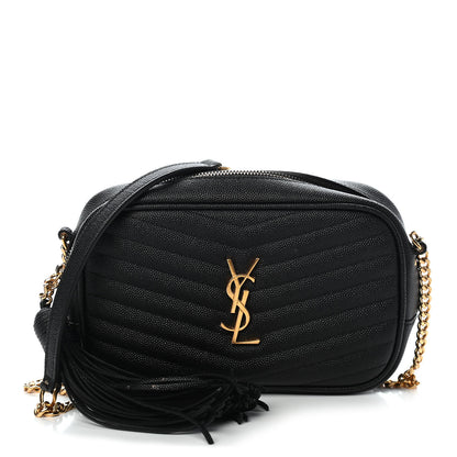 Saint Laurent Grain De Poudre Matelasse Monogram Mini Lou Camera Bag Black 1 of 10
