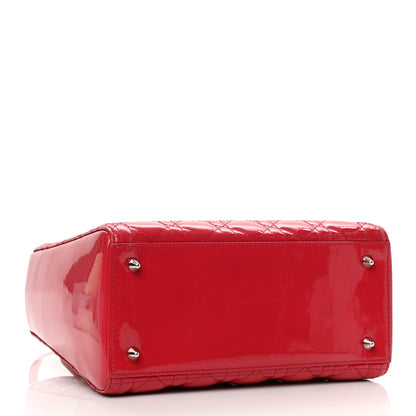 Christian Dior Patent Cannage Medium Lady Dior Red 3 of 9