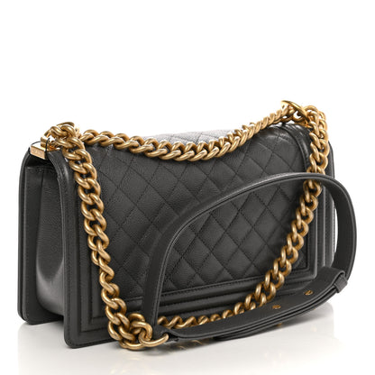 Chanel Caviar Quilted Medium Boy Flap Dark Grey 3 of 10