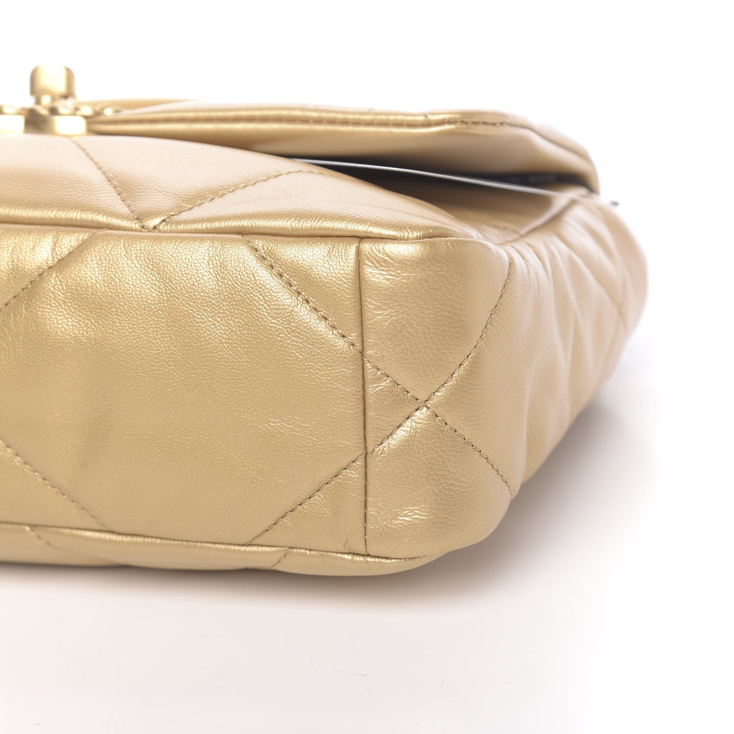 Chanel Metallic Goatskin Quilted Medium 19 Flap Gold 10 of 10