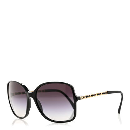 Chanel Acetate Lambskin Chain Square Sunglasses 5210-Q Black 1 of 8