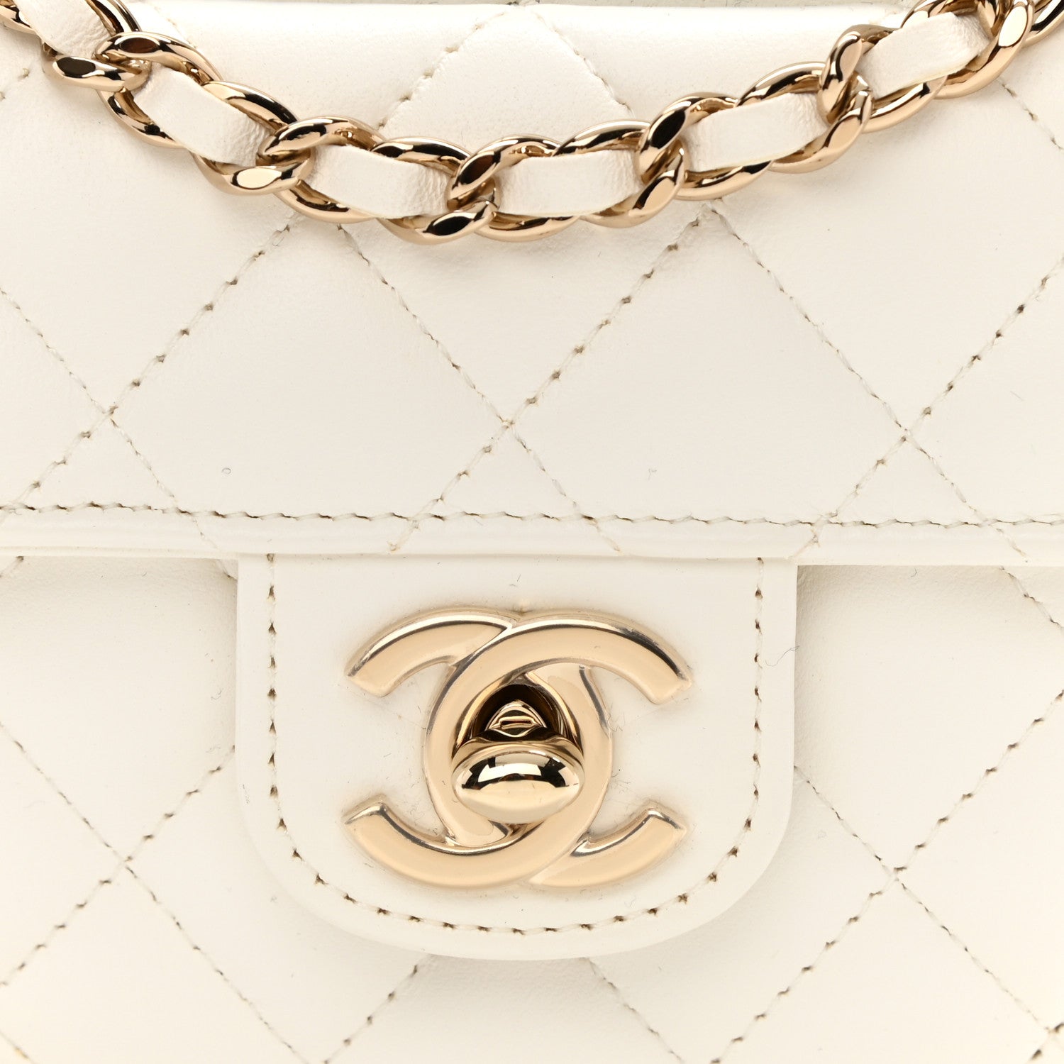 Chanel Lambskin Quilted CC In Love Heart Clutch With Chain White 8 of 9
