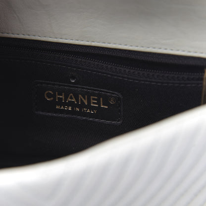 Chanel Calfskin Surpique Chevron Small Flap Grey 6 of 13