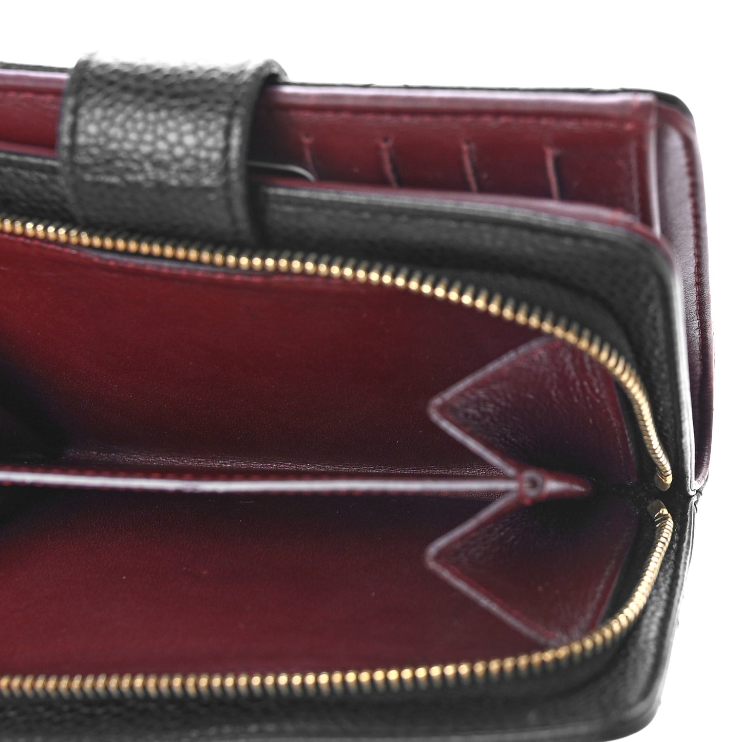 Caviar Quilted Zipped Pocket Wallet Black