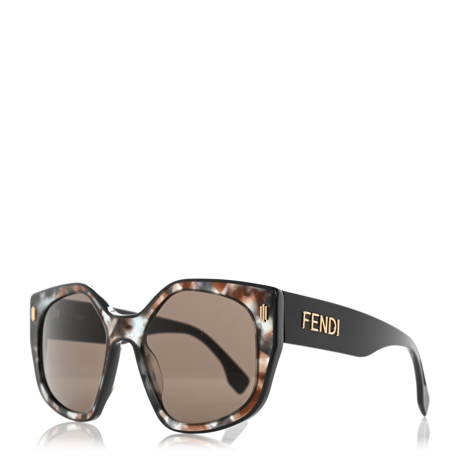 Fendi Acetate Fendi Butterfly Sunglasses FE40017I Shiny Acqua Grey Havana Dark Brown 1 of 8