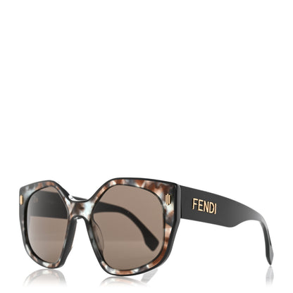 Fendi Acetate Fendi Butterfly Sunglasses FE40017I Shiny Acqua Grey Havana Dark Brown 1 of 8