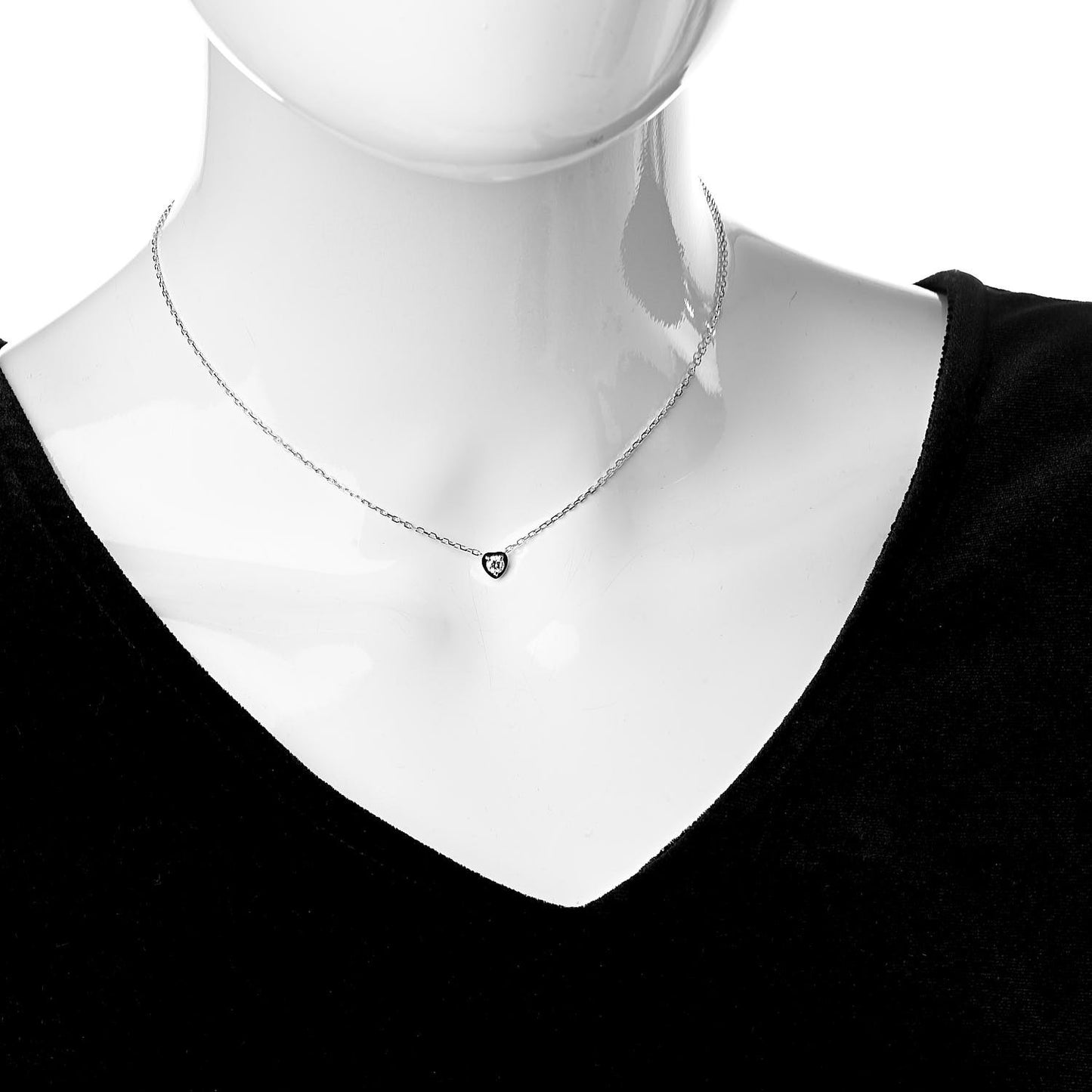 18K White Gold Diamond D'Amour Heart Pendant Necklace
