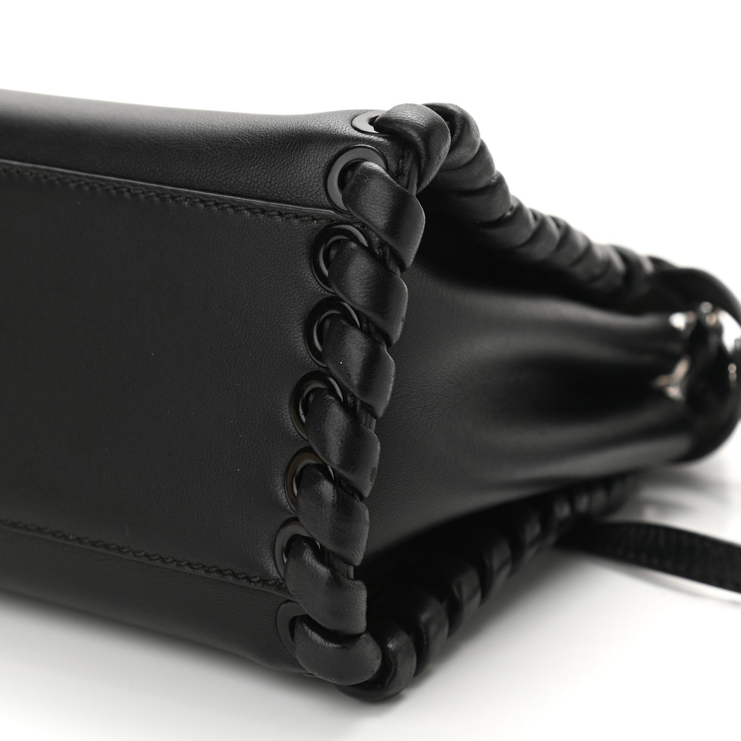 Nappa Lace Up Mini Peekaboo Iconic Satchel Black