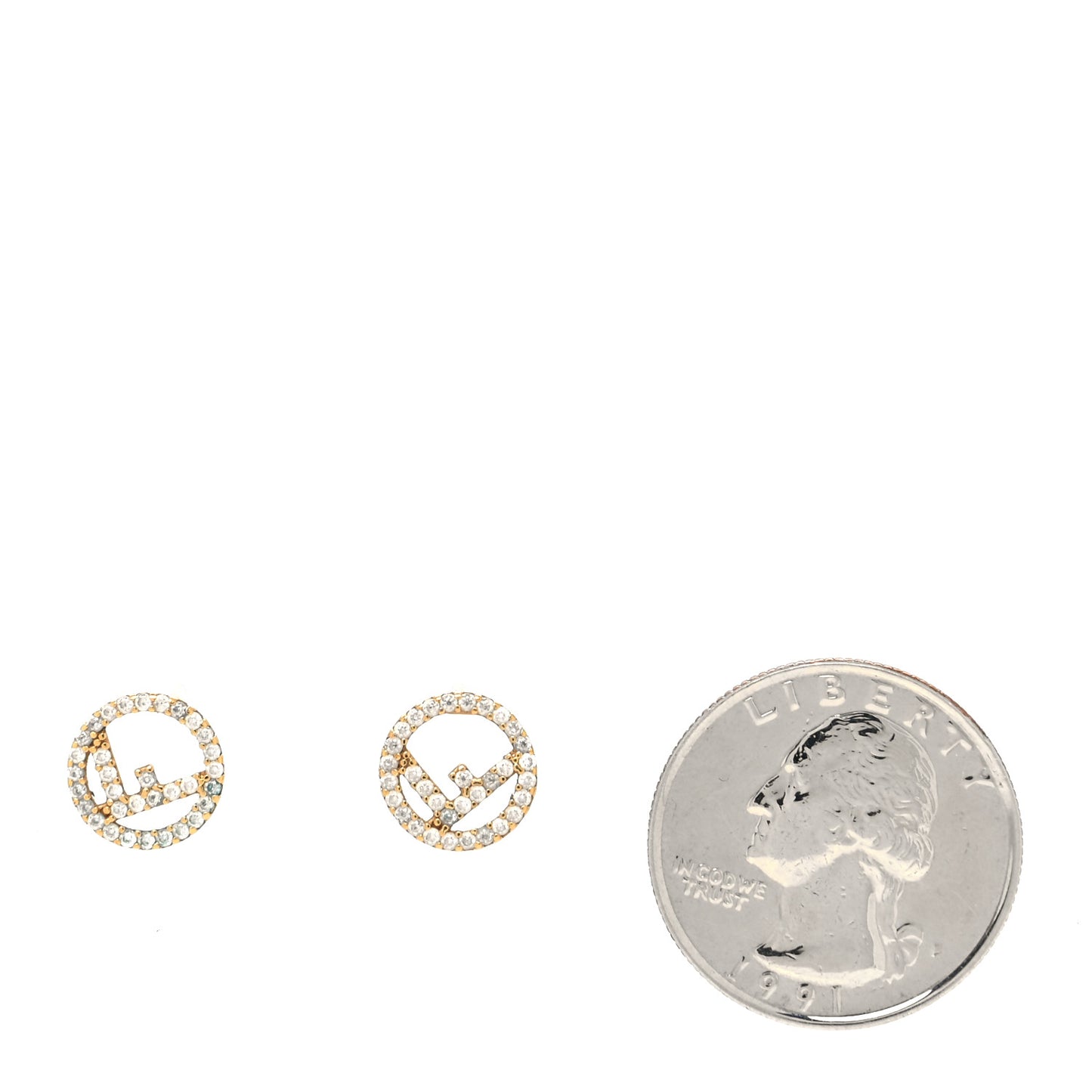 Metal Crystal F is Fendi Earrings Gold