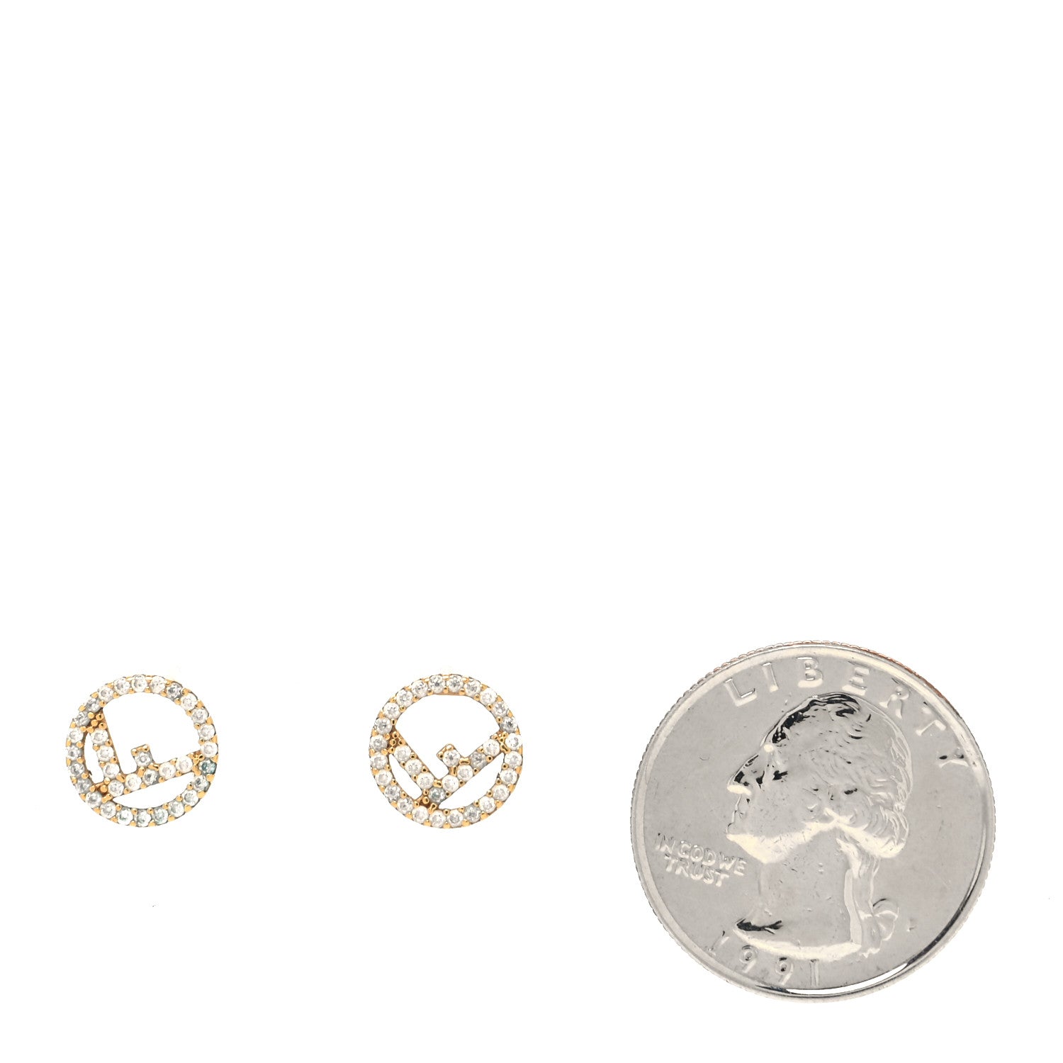 Fendi Metal Crystal F is Fendi Earrings Gold 2 of 5
