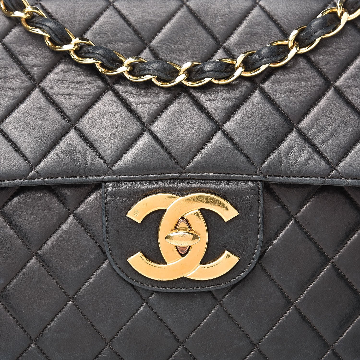 Chanel Lambskin Quilted XL Jumbo Single Flap Black 10 of 31