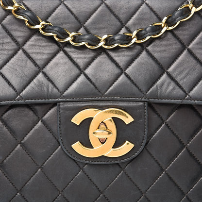 Chanel Lambskin Quilted XL Jumbo Single Flap Black 10 of 31