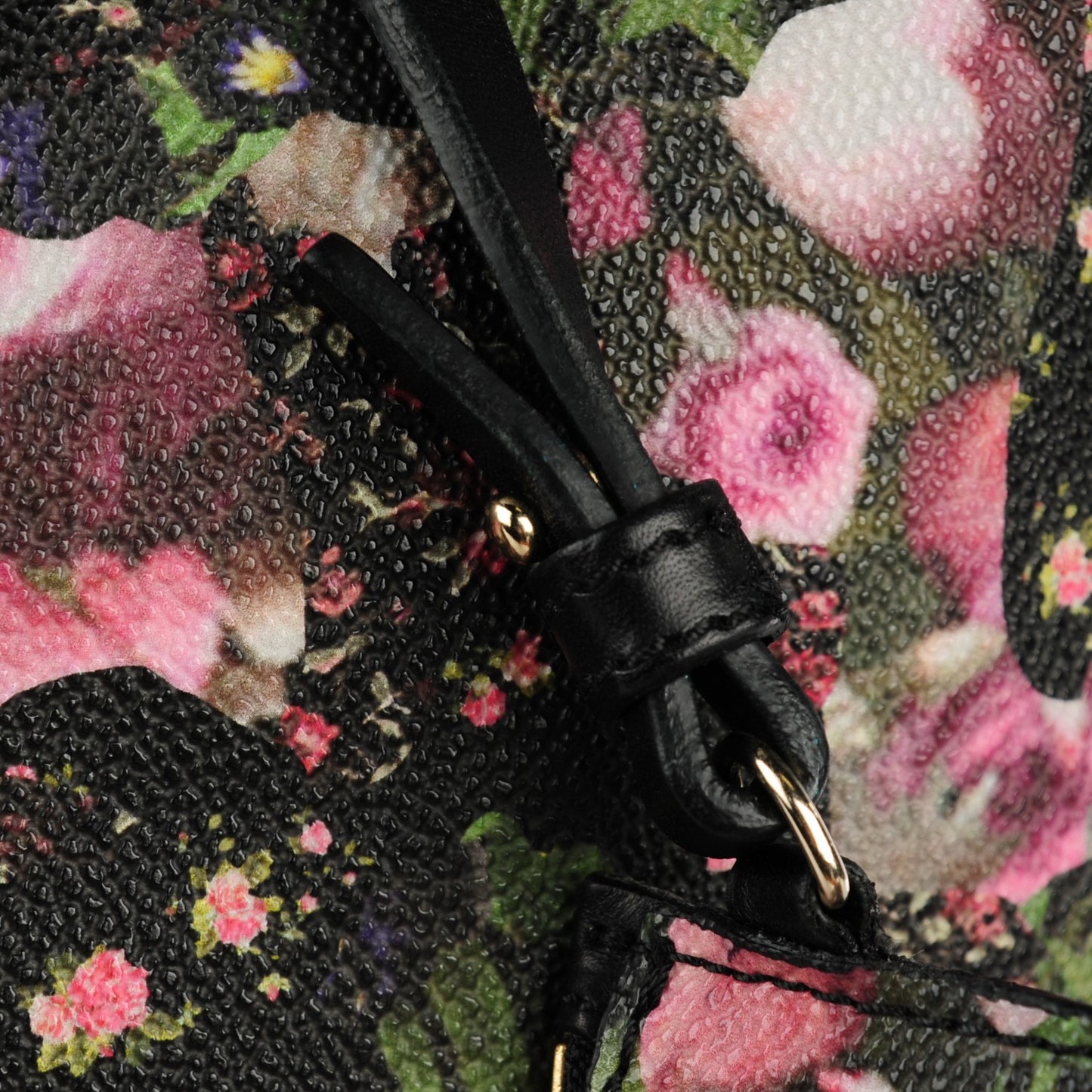 Coated Canvas Roses Camouflage Print Large Antigona Tote Black