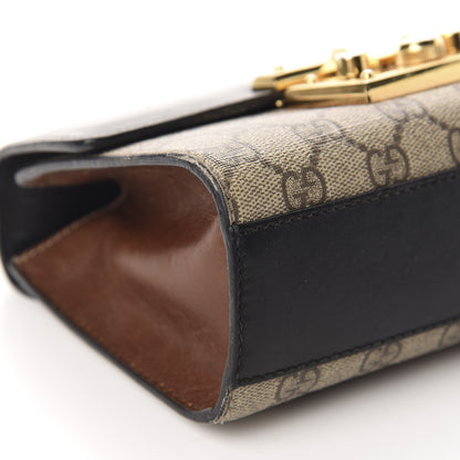 Gucci GG Supreme Monogram Calfskin Small Padlock Shoulder Bag Beige Black Cuir 6 of 12