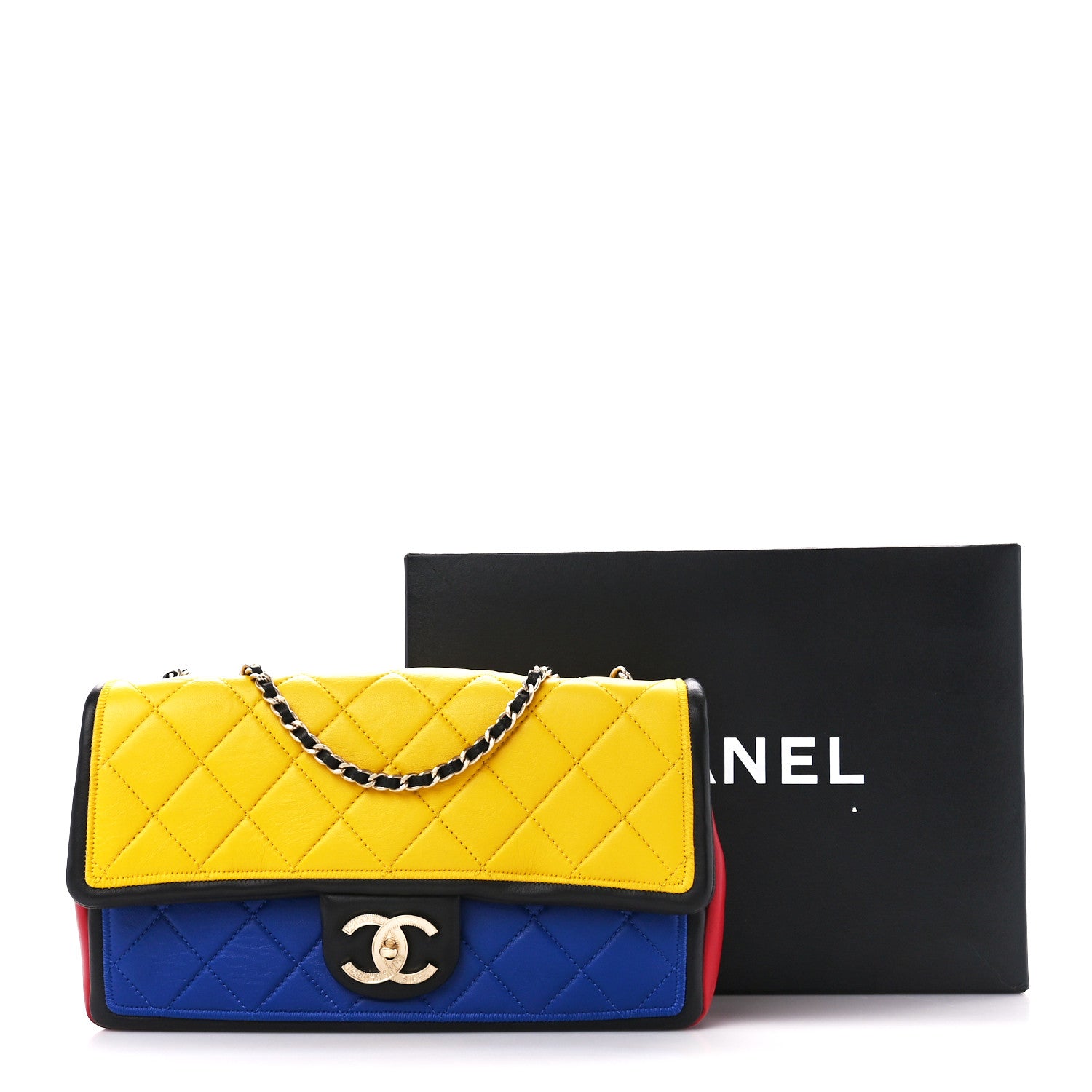 Chanel Lambskin Tri-Color Medium Graphic Flap Multicolor 12 of 12