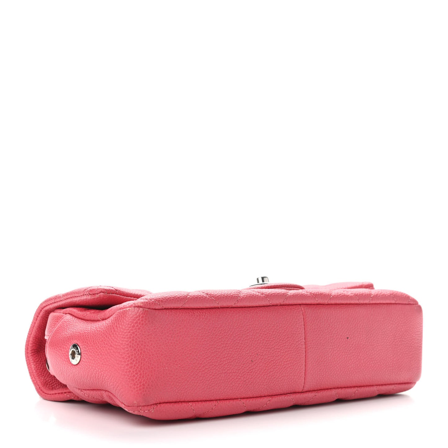 Caviar Quilted Medium Easy Flap Coral
