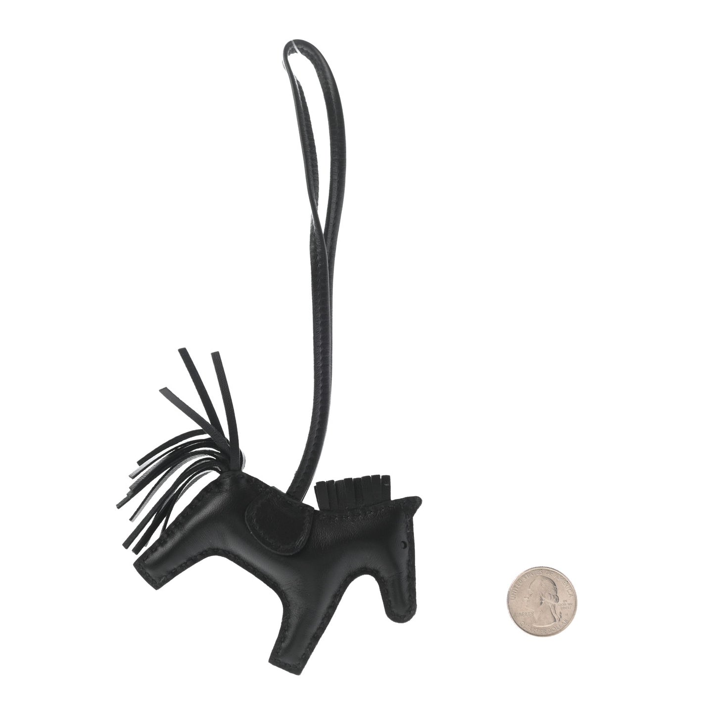 Milo Lambskin Grigri Rodeo Horse Bag Charm PM So Black