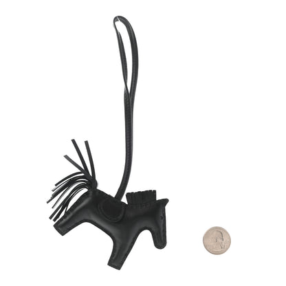 Hermes Milo Lambskin Grigri Rodeo Horse Bag Charm PM So Black 2 of 5