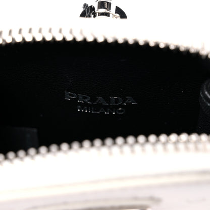 Prada Ostrich Zip Around Mini Pouch White 6 of 6