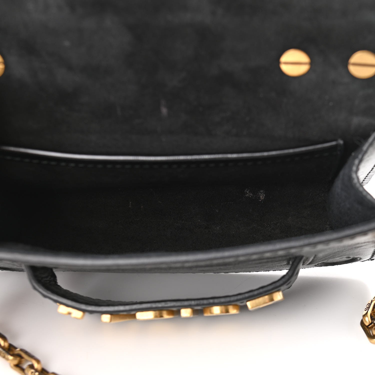 Christian Dior Crinkled Calfskin Mini J'Adior Chain Flap Bag Black 5 of 11