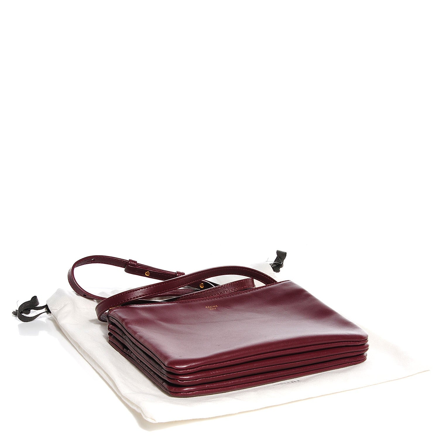 Celine Lambskin Small Trio Crossbody Bag Burgundy 4 of 8
