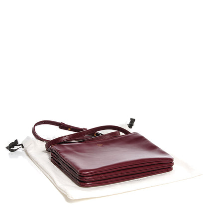 Celine Lambskin Small Trio Crossbody Bag Burgundy 4 of 8